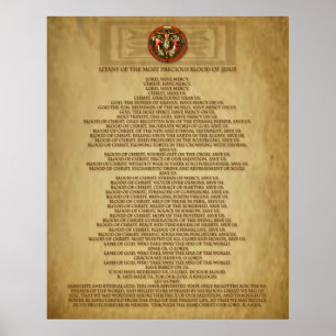 LITANIE DER SCHÖNSTEN BLUT VON JESUS POSTER