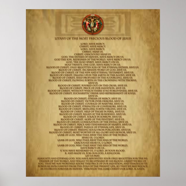 LITANIE DER SCHÖNSTEN BLUT VON JESUS POSTER (Vorne)