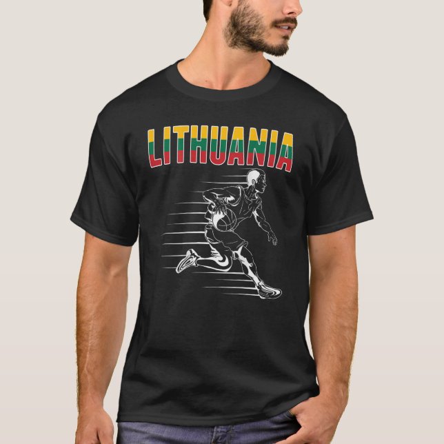 Litauen Basketball Fans Jersey litauische Flagge B T-Shirt (Vorderseite)