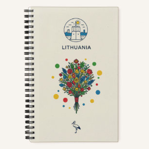 Litauen-Erbe & Wildblumenstrauß-Foto Notizbuch