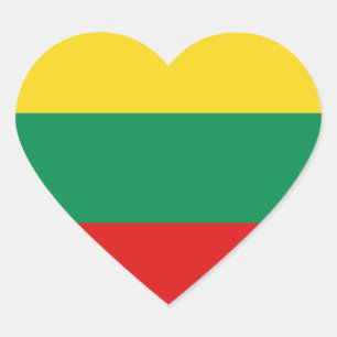 Litauen Flag Heftsticker Herz-Aufkleber