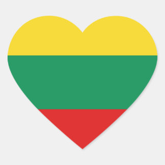 Litauen Flag Heftsticker Herz-Aufkleber