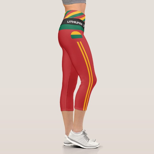 Litauen Flag Mode, Fitness, Sport Capri Leggings (Rechts)