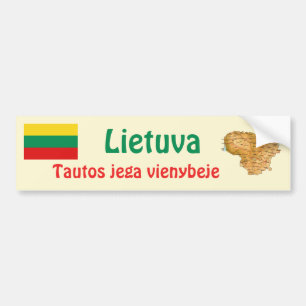 Litauen-Flagge + Karte Autoaufkleber