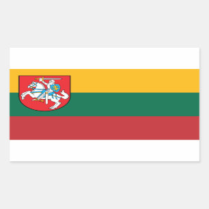 Litauen-Flagge mit Vytis Rechteckiger Aufkleber
