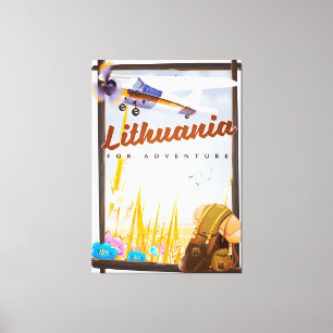 Litauen - Für ein Abenteuer-Reiseplakat Leinwanddruck