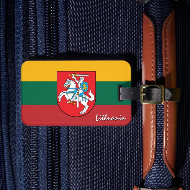 Litauen Gepäckmarken, patriotische litauische Flag Gepäckanhänger (Vorderseite Insitu 4)