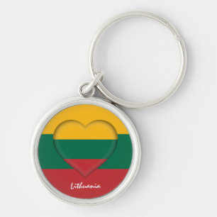 Litauen & Herz, litauische Flaggenmode /sport Schlüsselanhänger