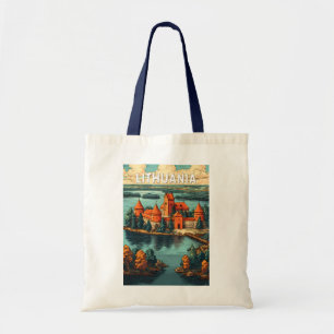 Litauen Illustration Reise Kunst Vintage Tragetasche