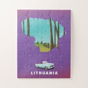 Litauen Illustriertes Reiseplakat