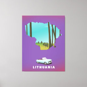 Litauen Illustriertes Reiseplakat Leinwanddruck