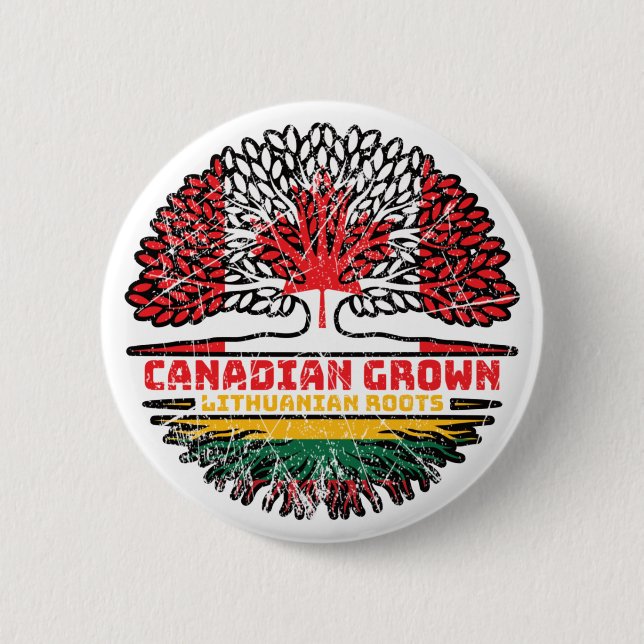 Litauen Kanada Tree Roots Button (Vorderseite)