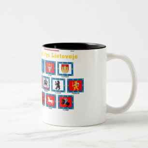 Litauen-Landkreis-Flaggen Zweifarbige Tasse