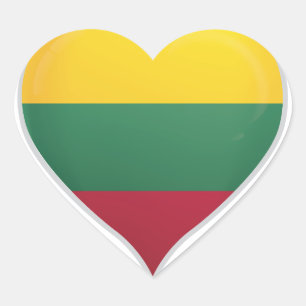 Litauen Liebe Flaggenstempel Herz-Aufkleber