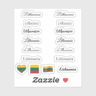 Litauen, Litauen, Set für litauische Flaggennamen Aufkleber