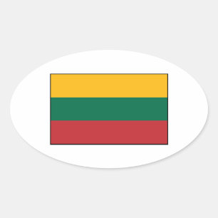 Litauen - litauische Flagge Ovaler Aufkleber