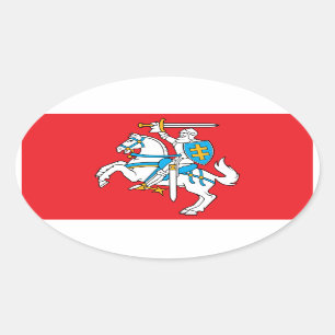 Litauen/litauische Flagge Ovaler Aufkleber