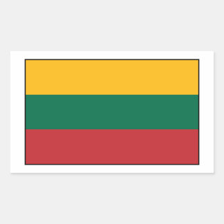 Litauen - litauische Flagge Rechteckiger Aufkleber