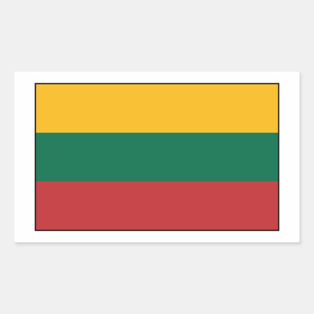 Litauen - litauische Flagge Rechteckiger Aufkleber (Vorderseite)