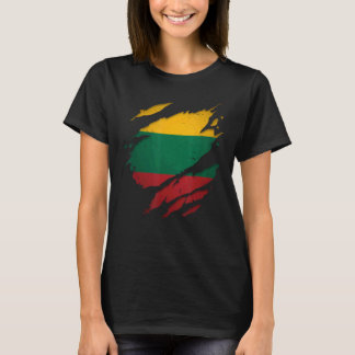 Litauen mit stolzer litauischer Tornadenzeit Flagg T-Shirt