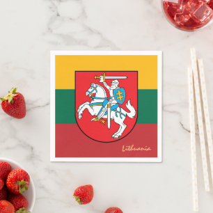 Litauen Ritter & Litauische Flagge, Party/Sport Serviette