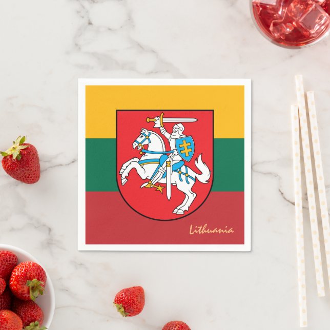 Litauen Ritter & Litauische Flagge, Party/Sport Serviette (Beispiel)