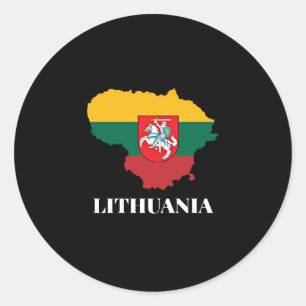 Litauen Silhouette und Flagge Runder Aufkleber
