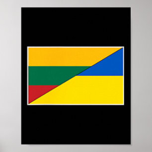 Litauen Ukraine-Flagge Litauisch Ukrainische Natio Poster