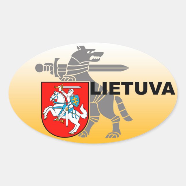 Litauen Verteidigungsministerium Sticker! Ovaler Aufkleber (Vorderseite)