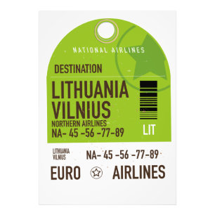 Litauen Vilnius Flugticket Fotodruck