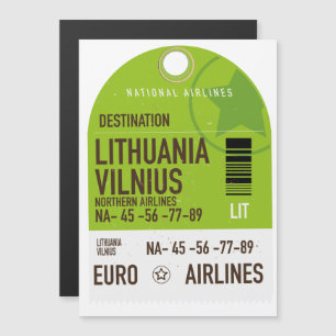 Litauen Vilnius Flugticket Magnetkarte