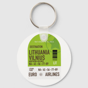 Litauen Vilnius Flugticket Schlüsselanhänger