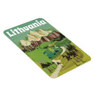 Litauen Vintages Reiseplakat Magnet