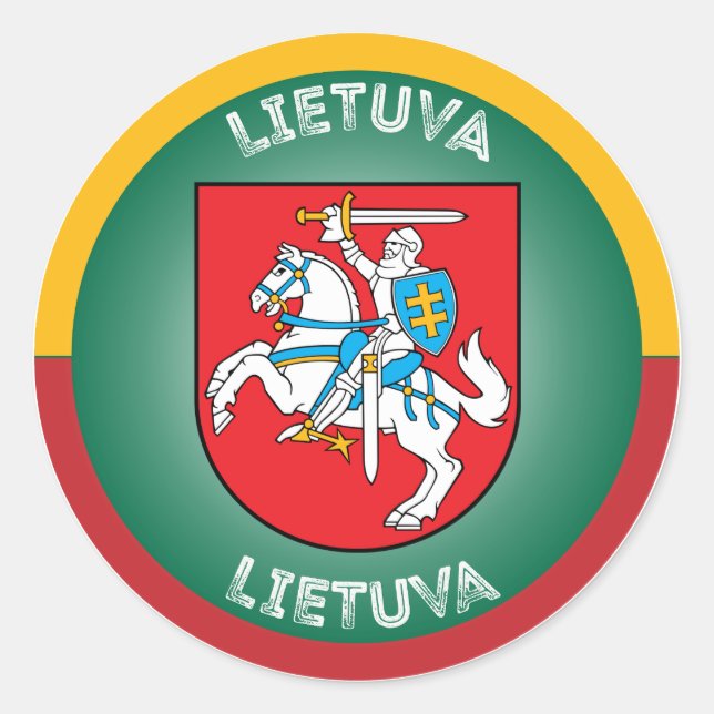 Litauen-Wappen (Vytis-Kreis) - Form Runder Aufkleber (Vorderseite)