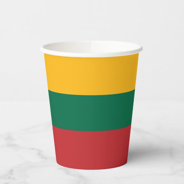 Litauenflagge Pappbecher (Links)