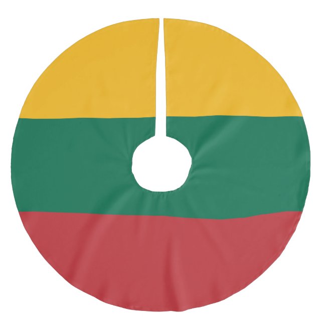 Litauenflagge Polyester Weihnachtsbaumdecke (Vorderseite)