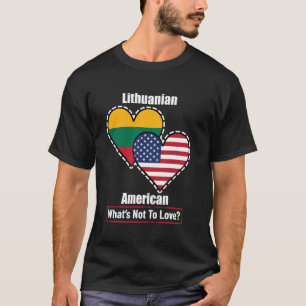 Litauisch-amerikanische Herzflaggen Was man lieben T-Shirt