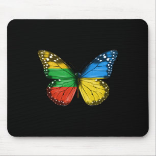 Litauisch Ukrainische Flagge Schmetterling Litauen Mousepad