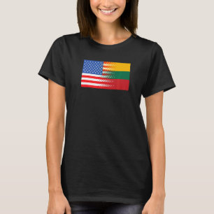 Litauische Amerikanische Flagge Litauen USA T-Shirt