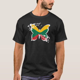 litauische Fahne Schmetterling Litauen T-Shirt