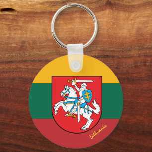 litauische Flagge, Emblem & Urlaub in Litauen /Spo Schlüsselanhänger