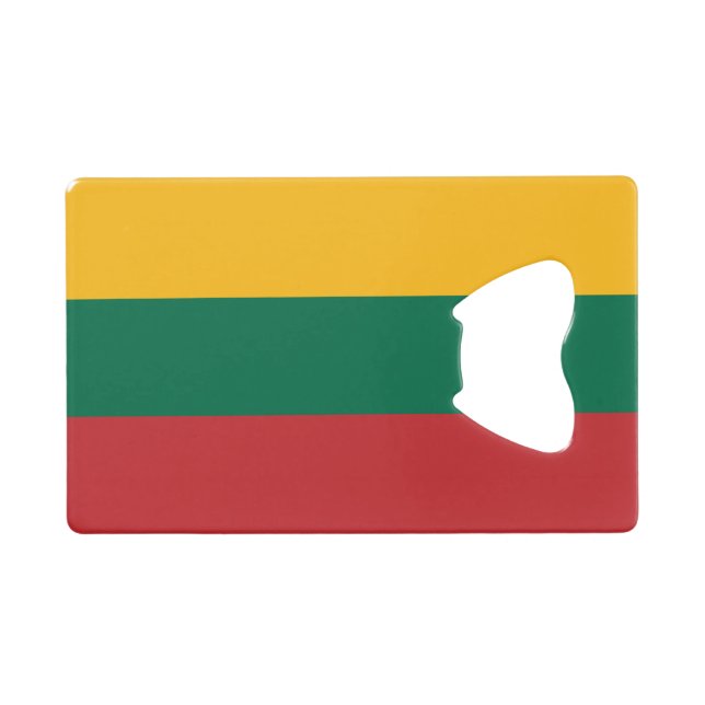 litauische Flagge Geldbeutel Flaschenöffner (Vorderseite (Horizontal))