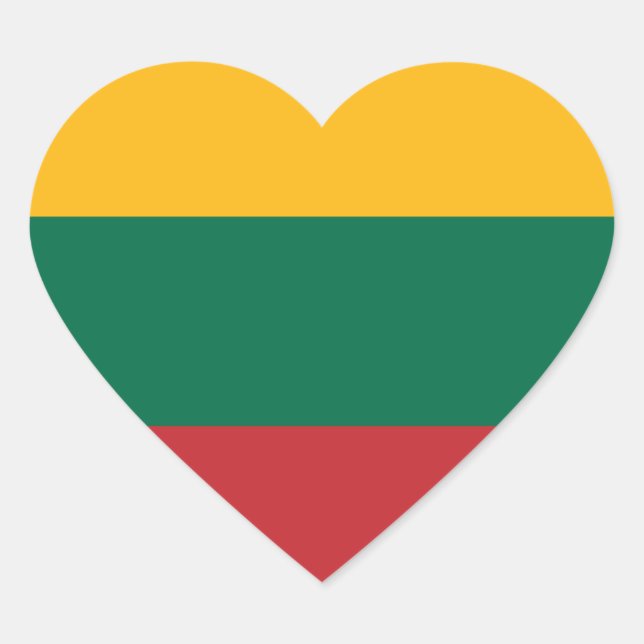 litauische Flagge Herz-Aufkleber (Vorderseite)