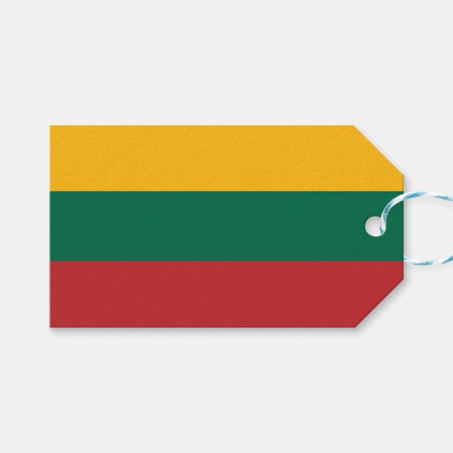 Litauische Flagge (Litauen) Geschenkanhänger (Vorderseite (Horizontal))