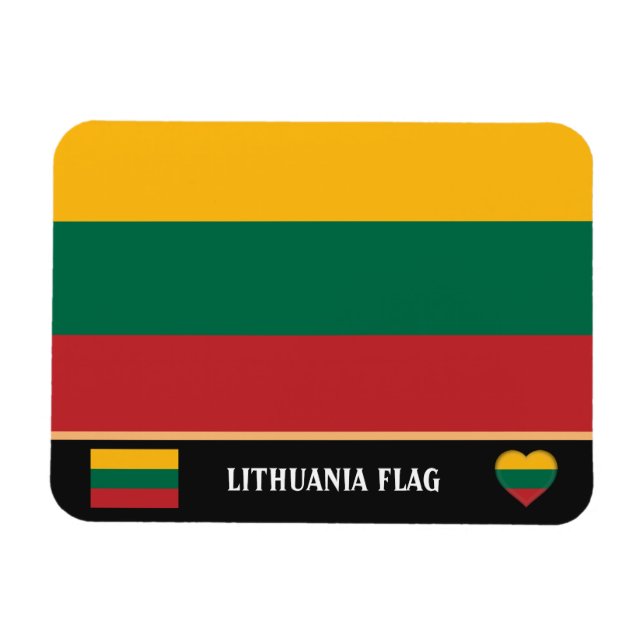 Litauische Flagge & Litauen - Reise, Urlaub /Sport Magnet (Horizontal)
