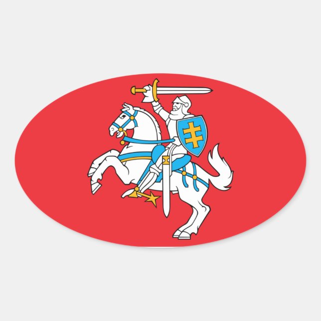 Litauische Flagge Ovaler Aufkleber (Vorderseite)