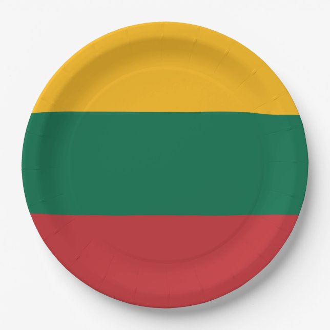 litauische Flagge Pappteller (Vorderseite)