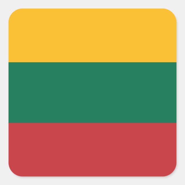 litauische Flagge Quadratischer Aufkleber (Vorderseite)