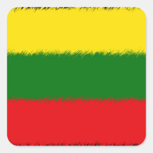 Litauische Flagge Quadratischer Aufkleber