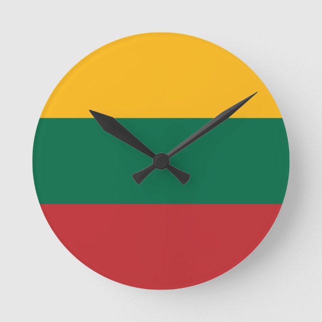 litauische Flagge Runde Wanduhr (Vorderseite)